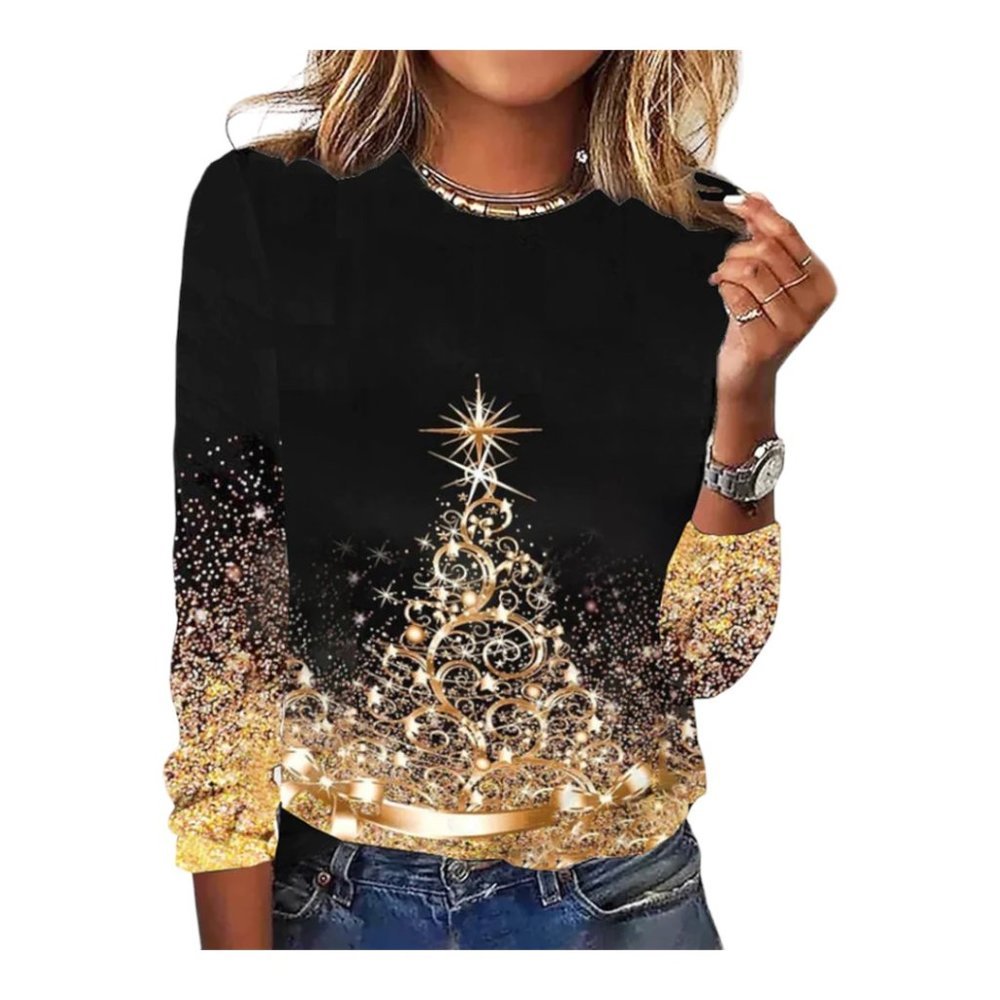 Exclusive ❤️ Christmas Shirt. Size M. Black & Gold